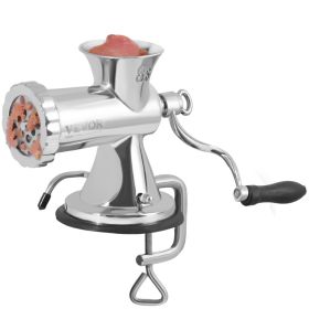 VEVOR Manual Meat Grinder, 304 Stainless Steel Hand Meat Grinder with Suction Cup + Steel Table Clamp, Meat Mincer Sausage Maker & 2 Cutting Plat