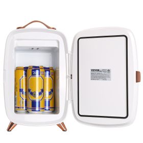 Vevor Mini Fridge for Bedroom, 6L Luxury Skin Care Fridges with Mirror and LED Light, AC/DC Cosmetic Fridge for Office Dorm Car