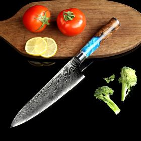 Pattern Kitchen Knife (Option: Blue handle with box)