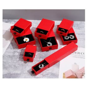 Jewelry Bracelet Jewelry Packaging Box Necklace Ring Earrings Drawer Storage Tray Custom Pull Gift Box (Option: Red-21X4.5X3.5cm)