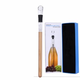 Wine Bottle Cooler Stick Stainless Steel Wine Chilling Rod Leakproof Wine Chiller Beer Beverage Frozening Stick Bar Tools (Option: Rose Gold-Box packaging)