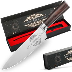 Gifts For Dad, Mom, Wife, Husband 8 Inch Chef Knife For Fathers Day Dad,Valentines Day, Mothers Day Gifts, Japanese 5cr15mov Kitchen Gyuto Chef K (Option: Chef Knife for Husband)