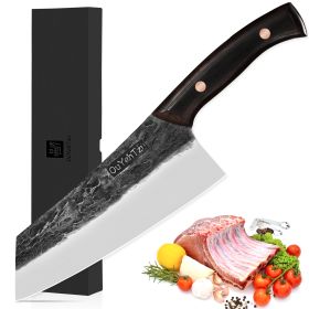 7 Inch Meat Cleaver, Japanese Kirtsuke Chef Knife, Professional Hand Forged Kitchen Knife With Black Sandalwood Handle (Option: Meat Cleaver Knife)