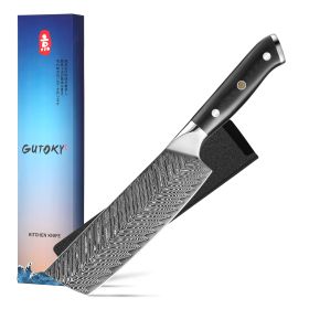 7 Inch Nakiri Knife, Damascus Steel With Feather Pattern Blade, Full Tang G10 Handle, Japanese Professional Vegetable Knife (Option: Nakiri Knife)