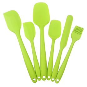 6pcs Silicone Kitchenware Set; Kitchen Supplies; Baking Supplies; Large Scraper; Spatula; Baking Tools; Cake Cream Spatula; Kitchen Tool Set (Color: 6PCS Green)